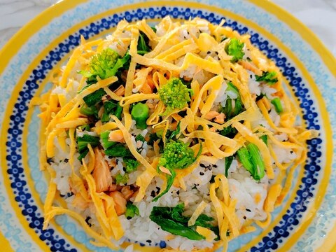 鮭と菜の花の混ぜご飯